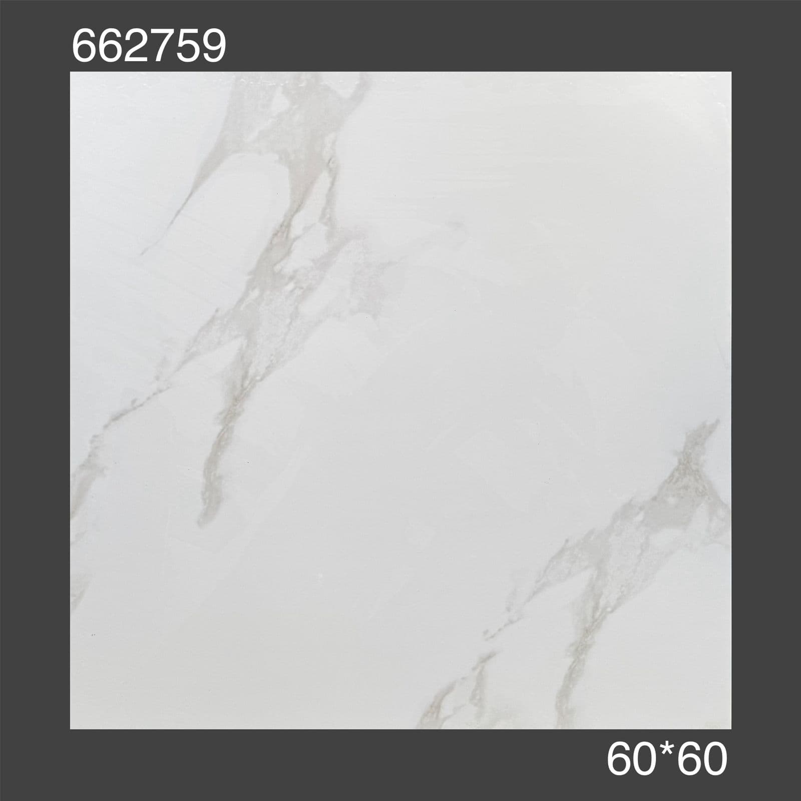 سيراميك أبيض بعروق رمادية عريضة 60×60 كود 662759